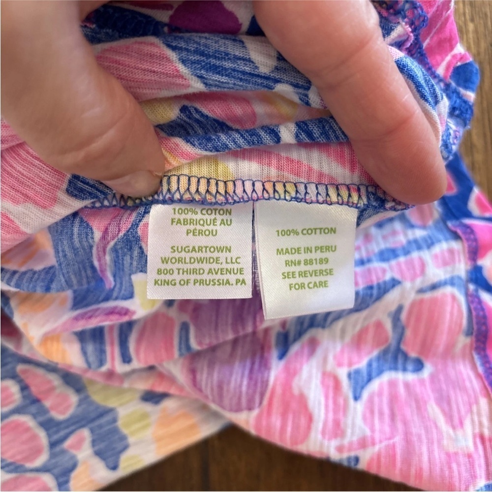 Lilly Pulitzer Gigi V-Neck Tank Top Brilliant Blue Catch & Release Women's S - Picture 10 of 11